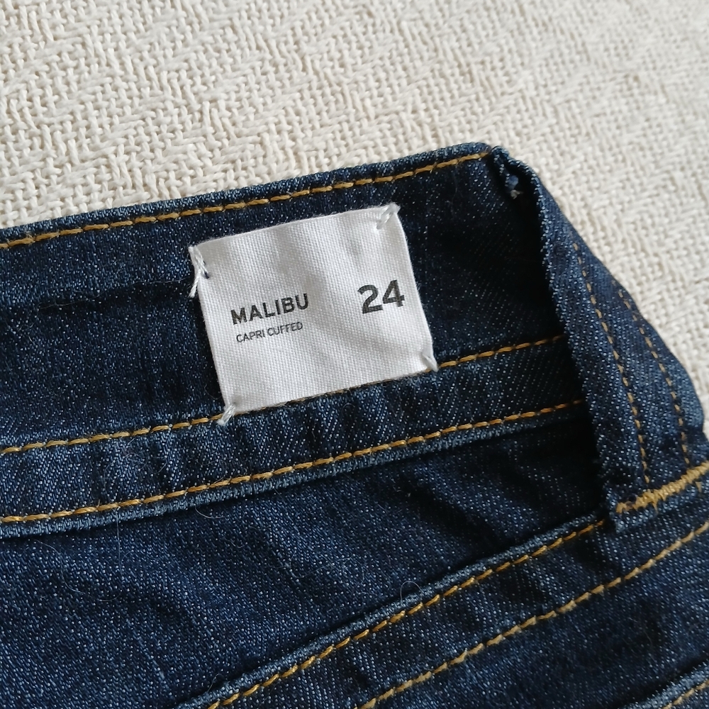 hudson ♡ capri cuffed malibu jeans 24 y2k mcbling euro low rise columbia wash - Picture 8 of 11